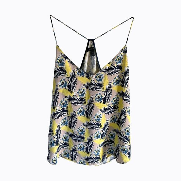J.Crew Silk Camisole Sz 4 Pink Cream V-Neck Top Strappy Floral 90s Y2K Coquette - Picture 1 of 7